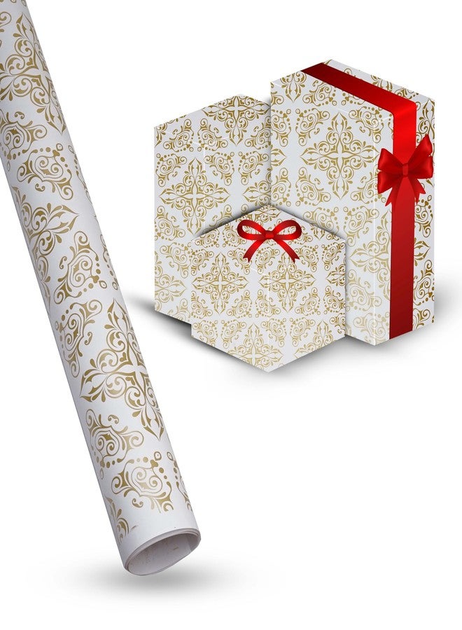 KOSY ورق تغليف هدايا KOSY، ورق كرافت صديق للبيئة وقابل لإعادة التدوير، بتصميم فاخر مطبوع بالذهبي، سهل الطي والقص، مقاس كبير 70 × 50 سم، عبوة من 5 أوراق - Image 1